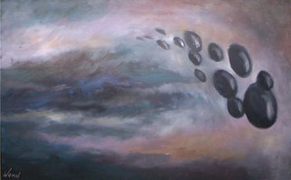 Daniel Wend: 'The Arrival', 2014 Acrylic Painting, Atmosphere.  Ambiguous forms traveling through, or into the atmosphere. ...