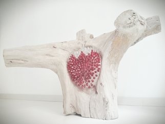 Federica Ripani: 'CUORE DI FRAGOLA', 2014 Wood Sculpture, undecided.  wood, crystal. ...