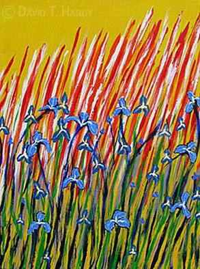 David Hardy: 'Irises', 2010 Acrylic Painting, Impressionism. 