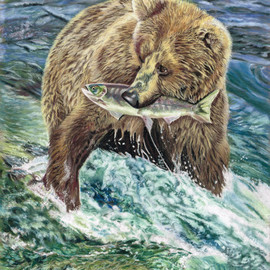 Karen Turner Artwork CATCH OF THE DAY, 2015 Pastel, Wildlife