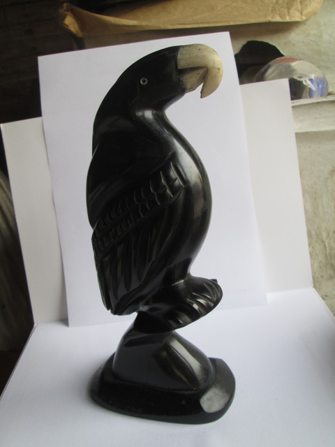 Dimitri Sonkeng  'Parrot Carved With Ebony Wood', created in 2015, Original Sculpture Wood.