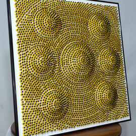 Will Hanlon: 'Sand Castles', 2013 Mixed Media Sculpture, Abstract. Artist Description:         6,000 Custom Painted Push Pins on Foam Board        ...