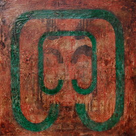 William Dick: 'LEERIE IV', 2015 Encaustic Painting, Abstract. Artist Description:                                             Description:  The painting portrays a powerful sense of illumination and generates a spiritual atmosphere through its repainting. The geometric patterns are inspired by both ancient tribal symbols and a fascination with the geological formations of the landscape. Each painting therefore evolves out of itself, layer on layer, transforming ...