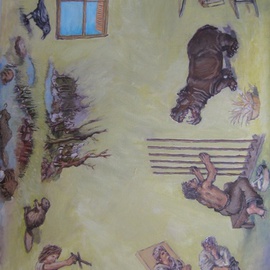 Wendy Lippincott: 'We Make Our Own Prisons', 2012 Oil Painting, Meditation. Artist Description:  Prison, Puppets, Jail   ...