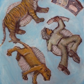 Wendy Lippincott: 'cat scan', 2023 Oil Painting, Animals. Artist Description: Whimsical Take on a CAT scan.  ...