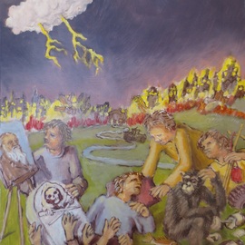 Wendy Lippincott: 'the road to hell', 2020 Oil Painting, Ecological. Artist Description: The Road to Hell is Paved with Good Intentions...
