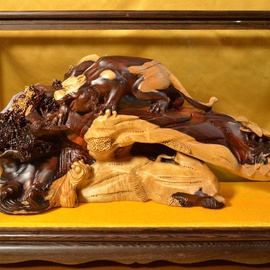 Shuili Chen: 'Crouching Tiger', 2014 Wood Sculpture, Animals. Artist Description:  