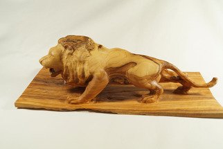 Kir Asariotis: 'lion olive ', 2015 Wood Sculpture, Animals.  olive wood  ...