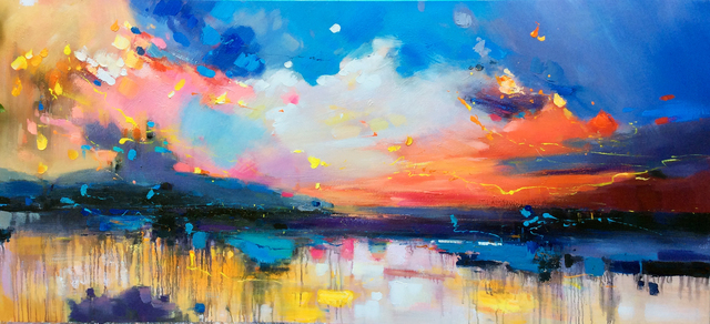 Artist Jinsheng You. 'Colorful Sky 920' Artwork Image, Created in 2021, Original Pastel Oil. #art #artist