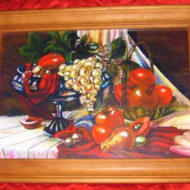 Fruits Still Life CANVAS very colorful classic picture By Andrew Young