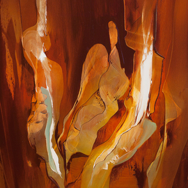 Nicholas Down: 'Fire Guardian', 2011 Oil Painting, Abstract Figurative. Artist Description:     Oil ln Gesso                    ...