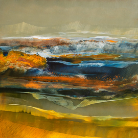 Nicholas Down: 'Towards a Brave New World', 2016 Oil Painting, Abstract Landscape. Artist Description:  Oil on Gesso Panel                                                                                        ...
