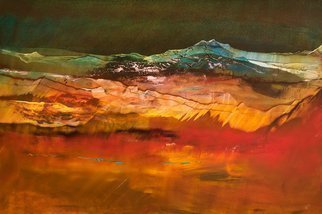 Nicholas Down: 'autumn whispered', 2017 Oil Painting, Abstract Landscape. Oil on Gesso Panel...