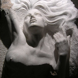 Zamin Sangtarash: 'the dying mermaid', 2009 Stone Sculpture, Figurative. 