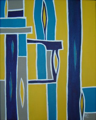 Rickie Dickerson: 'Through Them', 2008 Acrylic Painting, Abstract. 