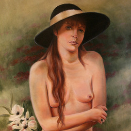 Marsha Bowers: 'Anemone', 2012 Oil Painting, nudes. Artist Description:  Oil on Canvas...