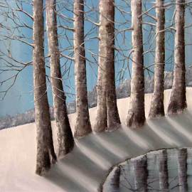 Reza Aghajari Artwork winter, 2014 Oil Painting, Trees