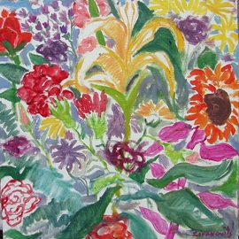 Dana Zivanovits: 'BOUQUET', 2003 Oil Painting, Floral. Artist Description:   Oil on streched canvas - a signed   Zivanovit' s original....