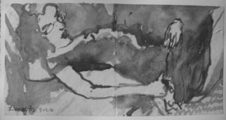Dana Zivanovits: 'EROTIC INK DRAWING  2', 2001 Ink Painting, Erotic.  India ink on acid free, hand made paper- a signed and dated Zivanovits original. SIZE: 5 1/ 2