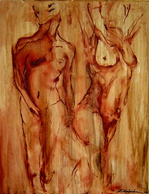 Zuzanna Kozlowska: 'Life Drawing', 2005 Acrylic Painting, Figurative. Original Acrylic.  Life drawing painted from observation of nude model ...